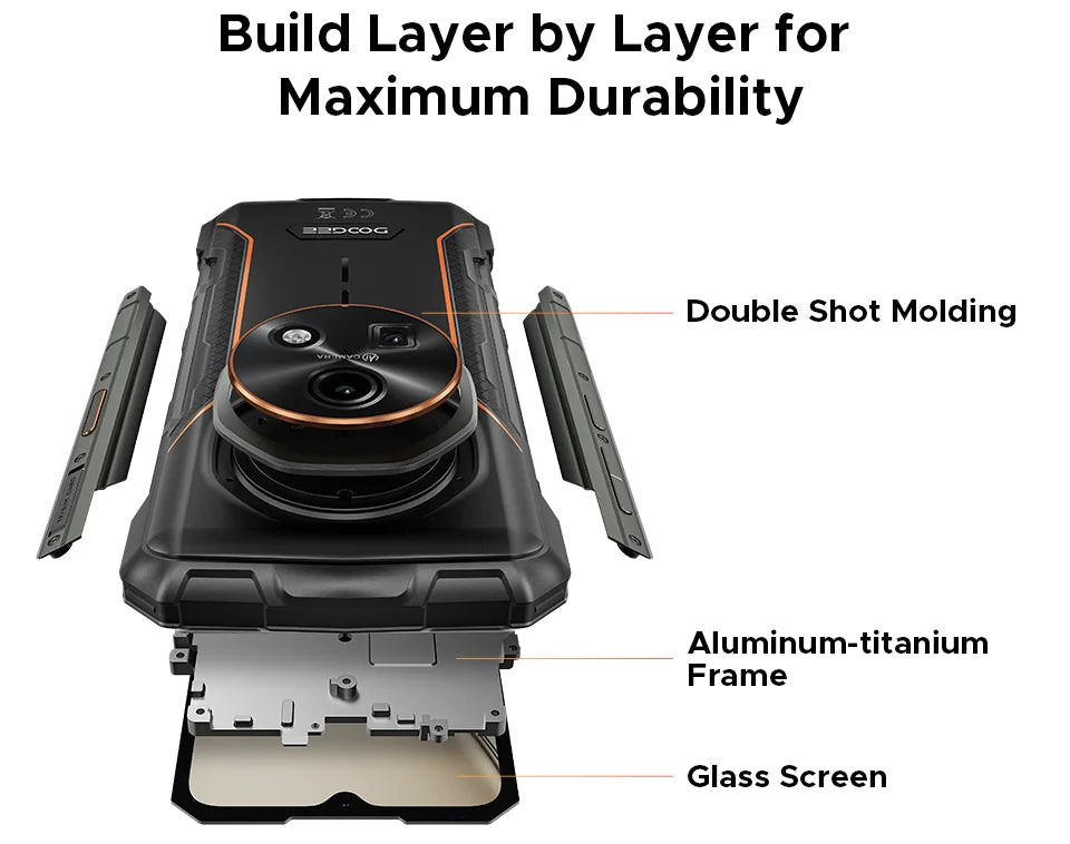 DOOGEE Fire 7 Robustes Smartphone - Akk 13000 mAh, 18W, 6,6 Zoll