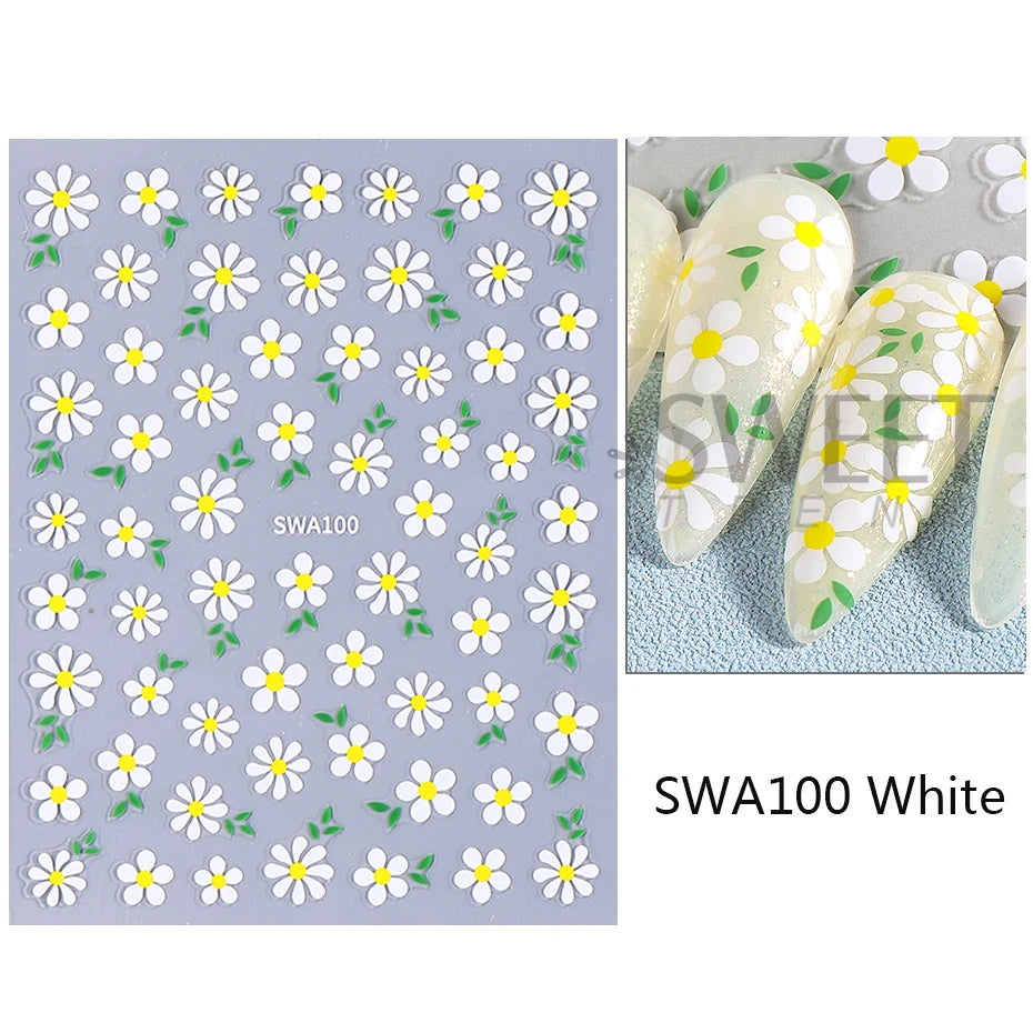 SWEET TREND 5D Relief Nagelsticker - Texturiert 24 Stück