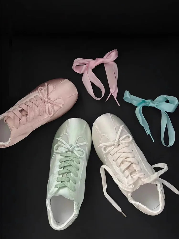 Ballett Tanz Schleife Ballett Flache Schuhe 2025 - Casual Schleifenknoten Flacher Boden Tanz Schuhe - Weiche Flats Kleine Weiße Schuhe Frauen Mädchen