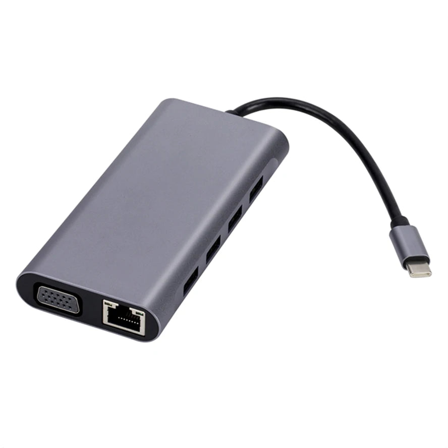 11-in-1 USB-C Hub 4K HDMI - 11 Ports, PD87W, kompakt