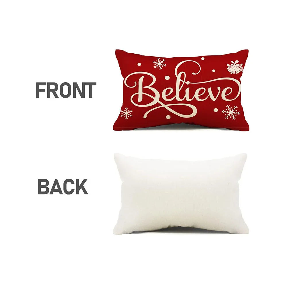Merry Christmas Decorative Pillow Cover 30x50cm Linen Throw Pillowcase Christmas Cushion Cover Pillowslip For Sofa Home Decor