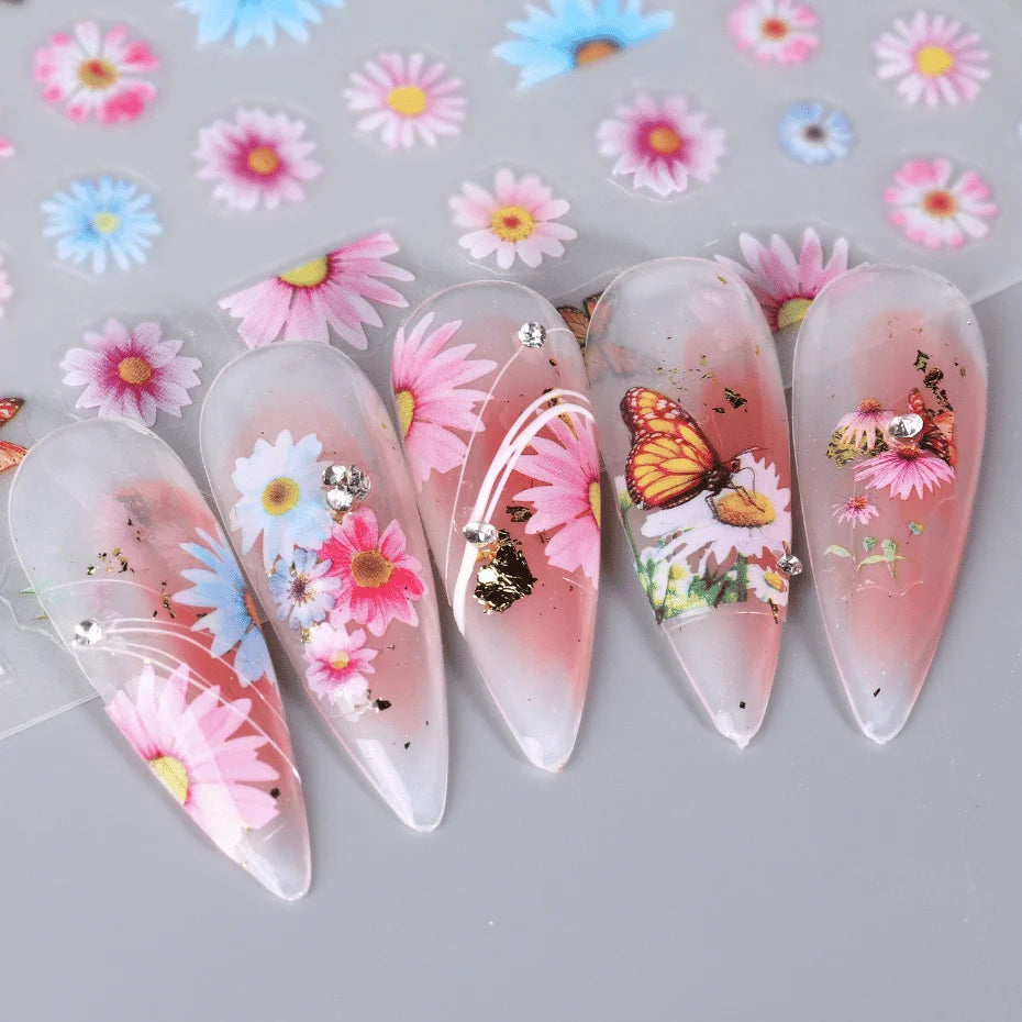 SWEET TREND JINO 3D Blumenaufkleber - 12 Stück Matte S