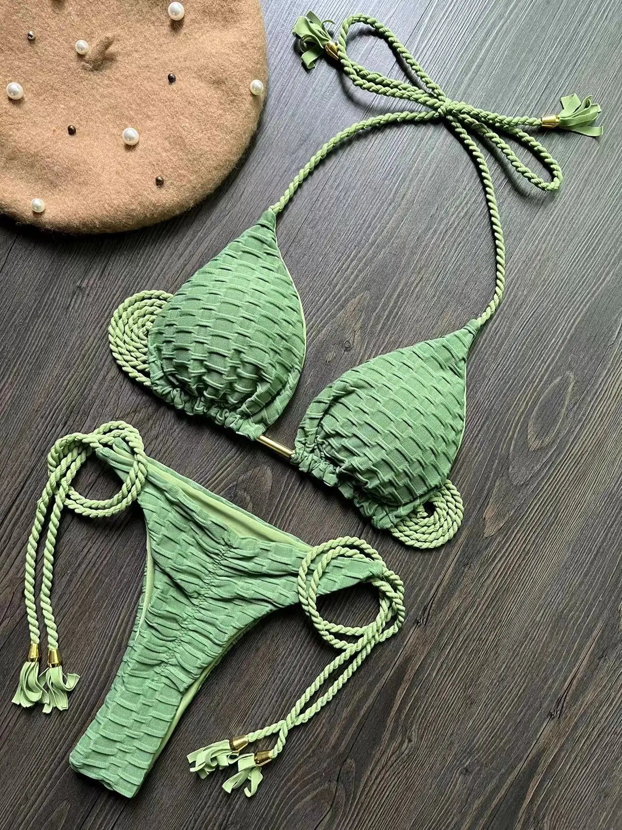 RUOTONGSEPT Elegant Bikini Set 2025: Verbesserte Unterstützung Tanga Brazilian Low Waist Design Wire-Free - Brasilianischer Badeanzug Frauen Schwimmbekleidung Polyester Strand Wear