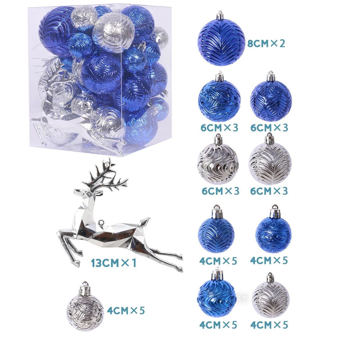 Bulk Christmas Ornaments 338 Bruchsicher - Inhalt 6 Stück, Größe 6 cm