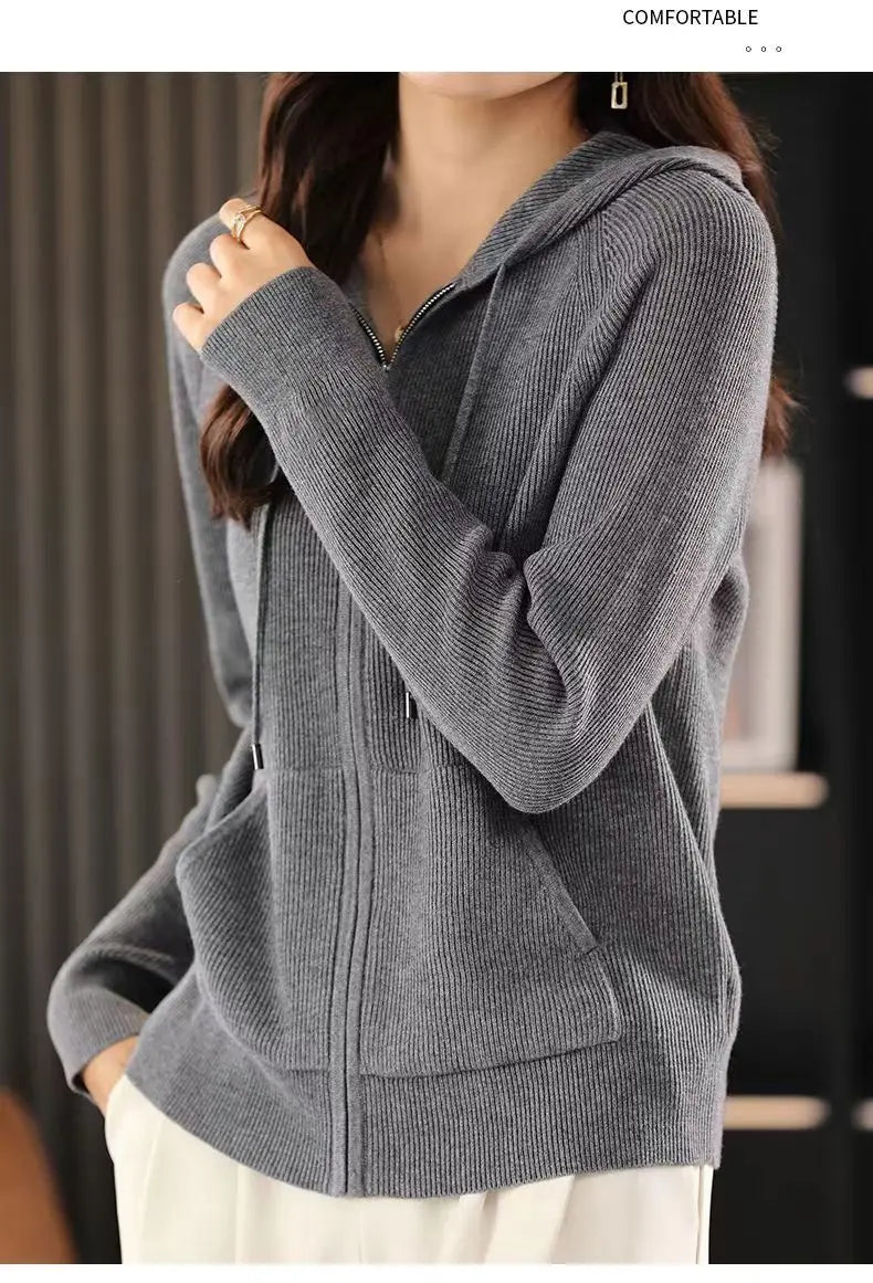 LTYQIN Cardigan Doppel-Reißverschluss-Größe M, 220–320 g/m²