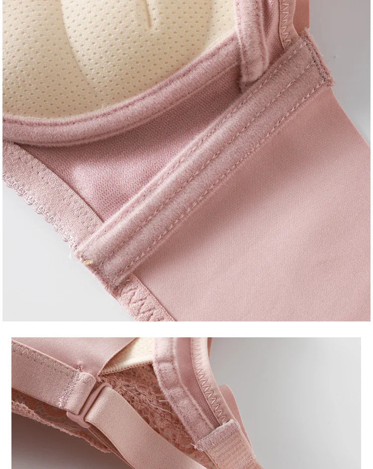 Women's Push-up bra, elegant little lace bra, soft seamless cotton, comfortable gathering Lingerie