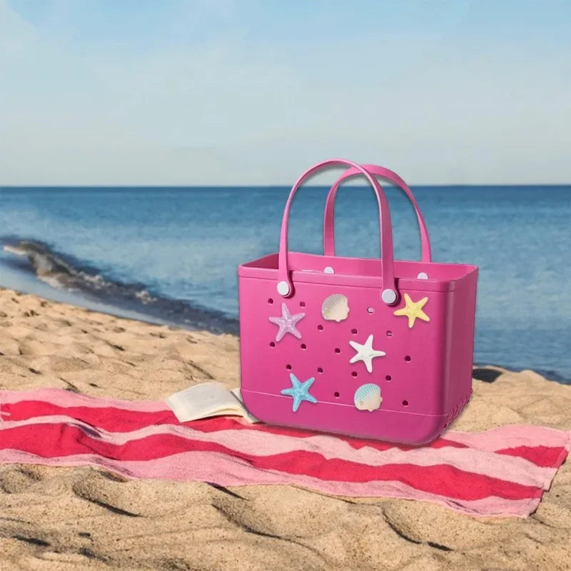 Beach Charms Bogg Bag Accessories EVA Rubber Handbag Fashion Waterproof Women Basket Pins Shell Buckles Badge Jelly Sac Bogg Bag