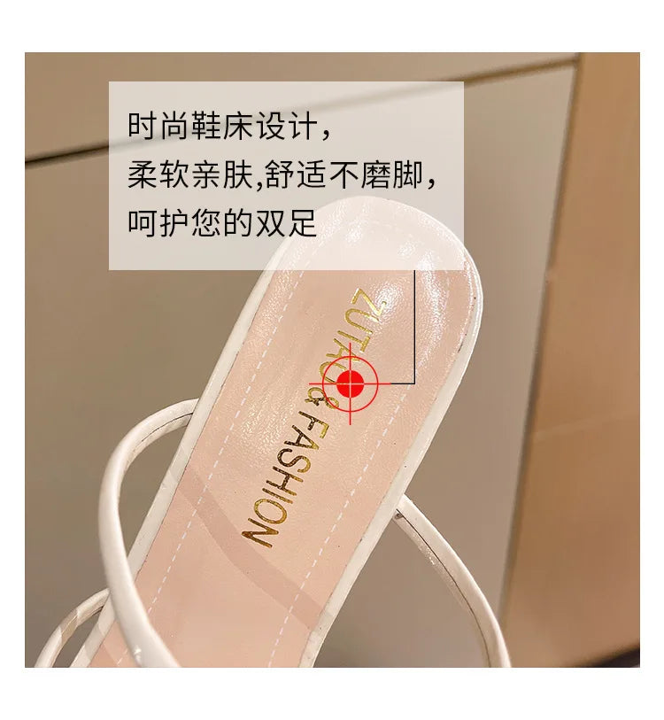 Elegant Women Crystal Shoes Summer Pumps Sandals Jelly Slippers Open Toe High Heels Women Slippers Shoes Heel Clear Sandals
