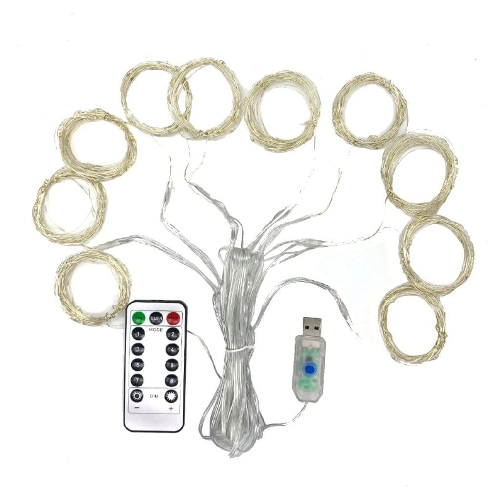 LichterVorhang USB LED Mit Fernbedienung - Länge 2 m, LEDs 120, 5 V