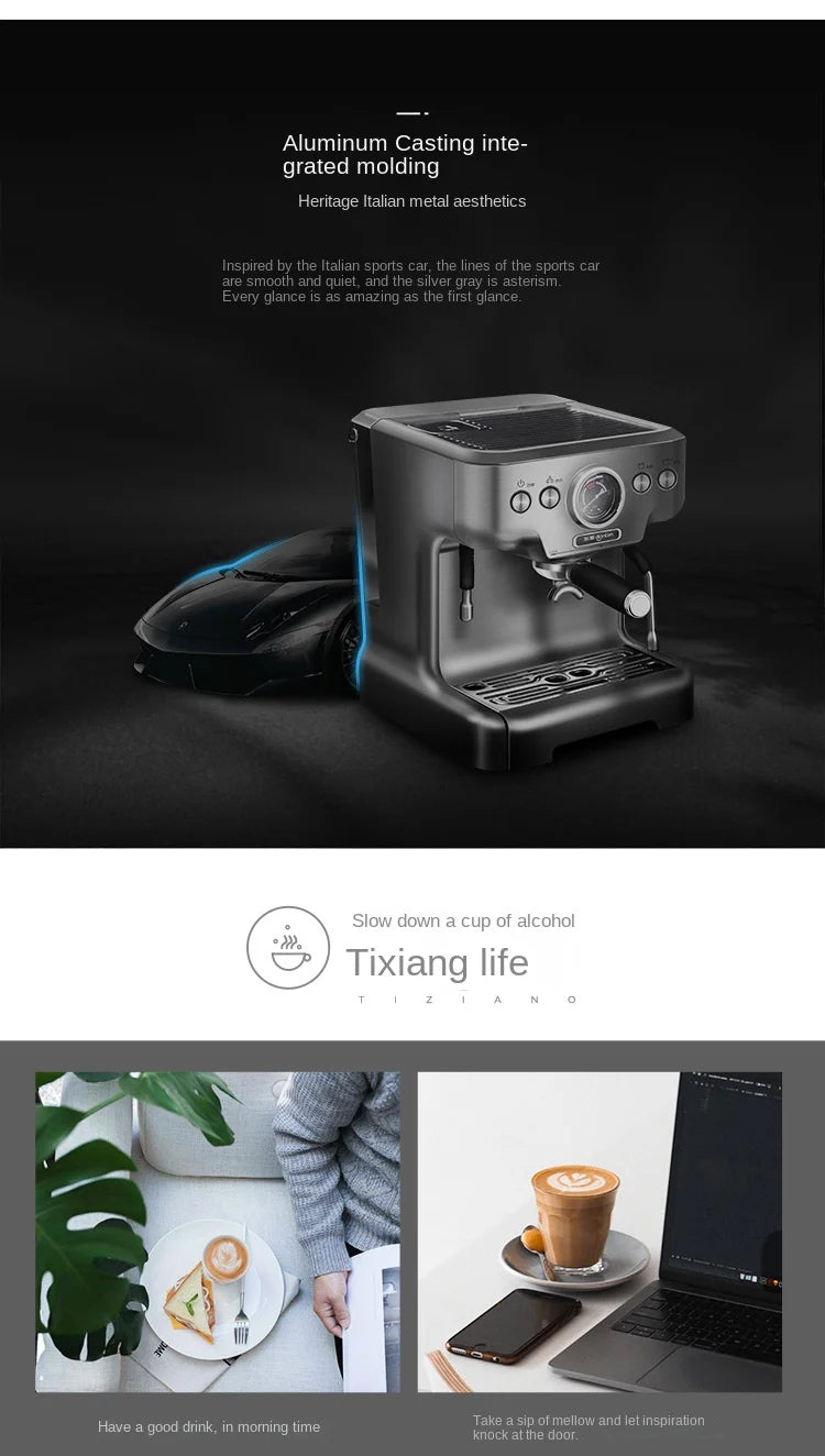 Italian American Automatic Coffee Machine Household Coffee Machine 20bar Extraction Concentration Optional Automatic Grinding