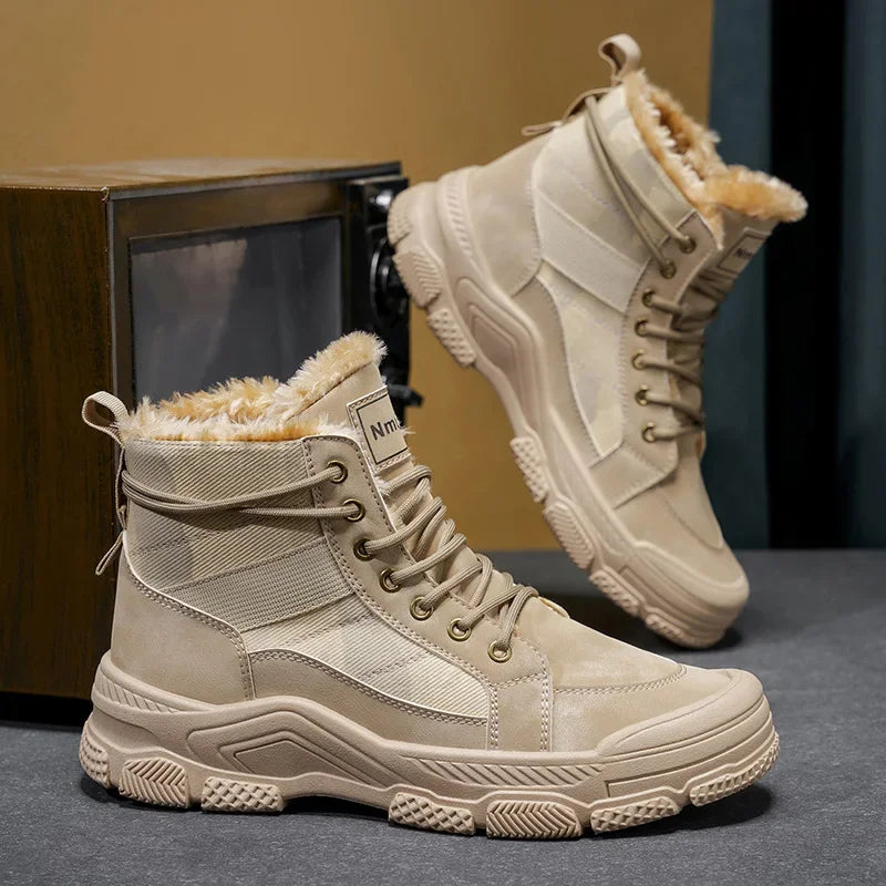 Ghete de iarnă călduroase cu căptușeală din velur Choice B2-M2299 - Mărimea EU 39-44, Toc 1-3 cm, Antiderapante