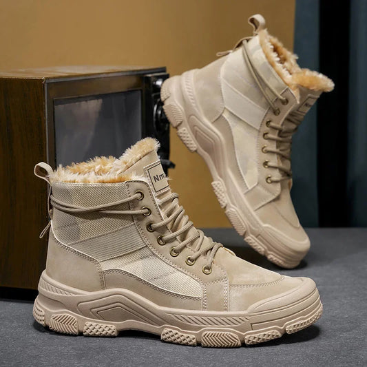 Ghete de iarnă călduroase cu căptușeală din velur Choice B2-M2299 - Mărimea EU 39-44, Toc 1-3 cm, Antiderapante