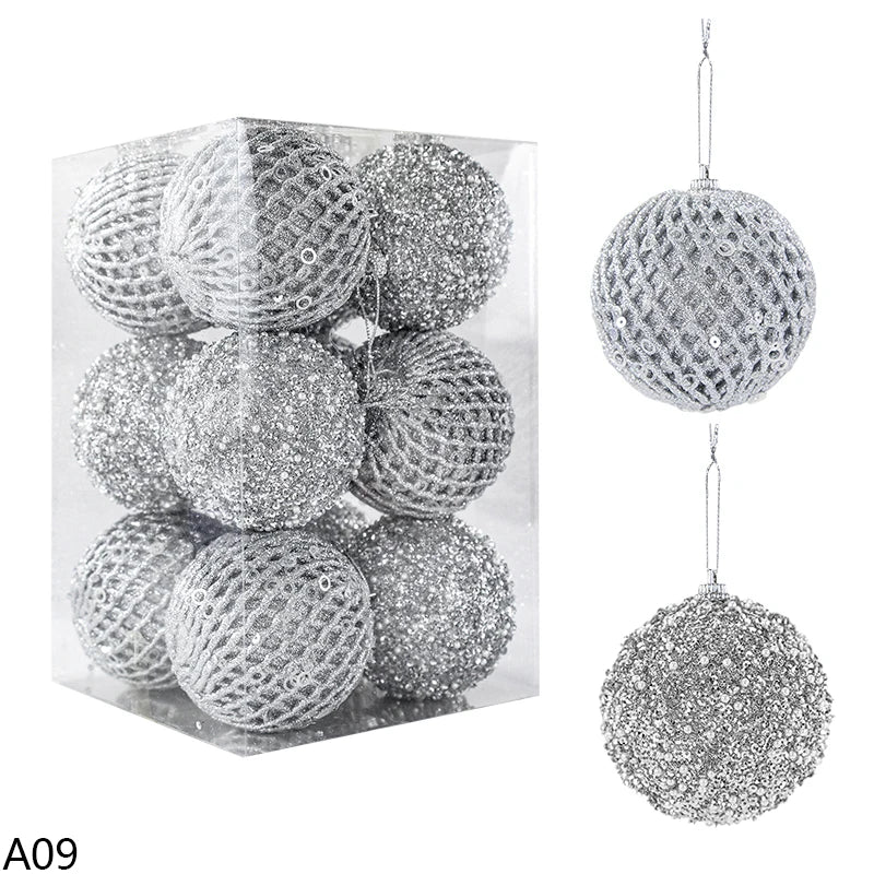 Jinghaohappy Christbaumkugeln - 12 Stück Kunststoff 6 Zentimeter