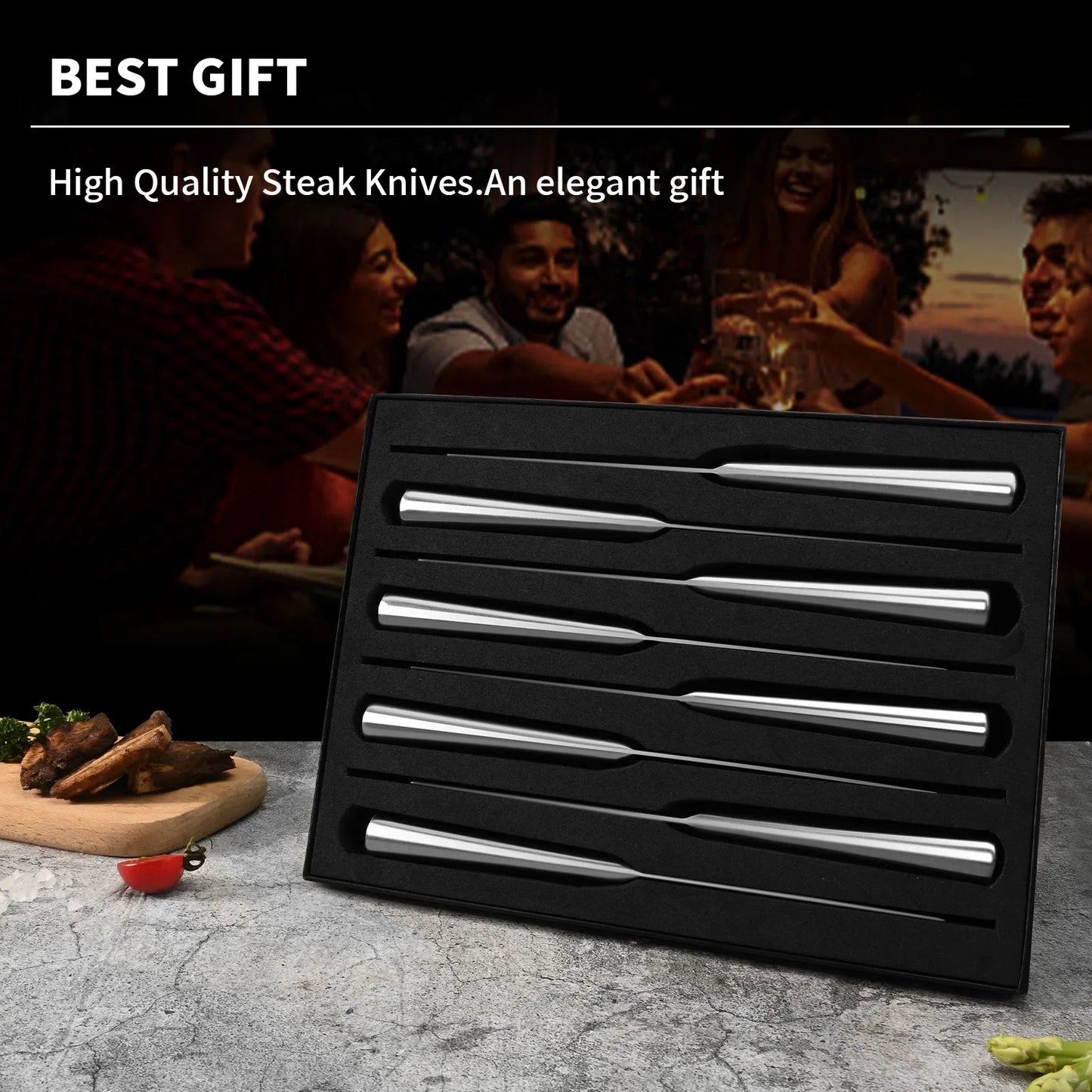 Seiko Steakmesser Set Scharfe Klinge - 4/6/8 Stück 20cm