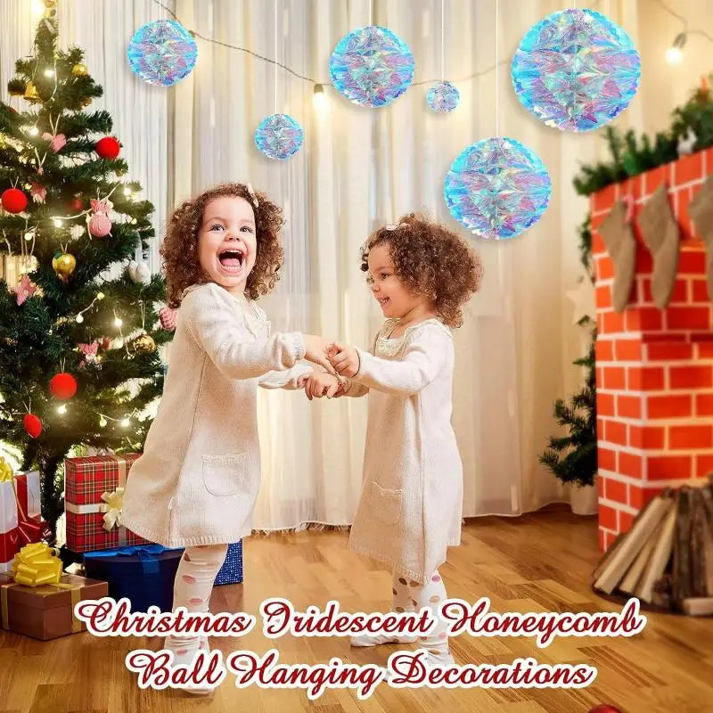 CN Irideszierende Wabenball Deko - Kunststoff 6er Set Größe variabel