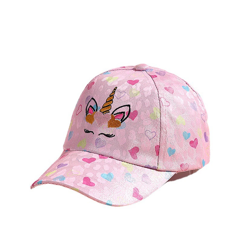 Outdoor Baseball Caps Kids Children's Love Unicorn Pattern Students Hat Girls Sunshade Baseball Cap For Kid Girl 4-12 Years