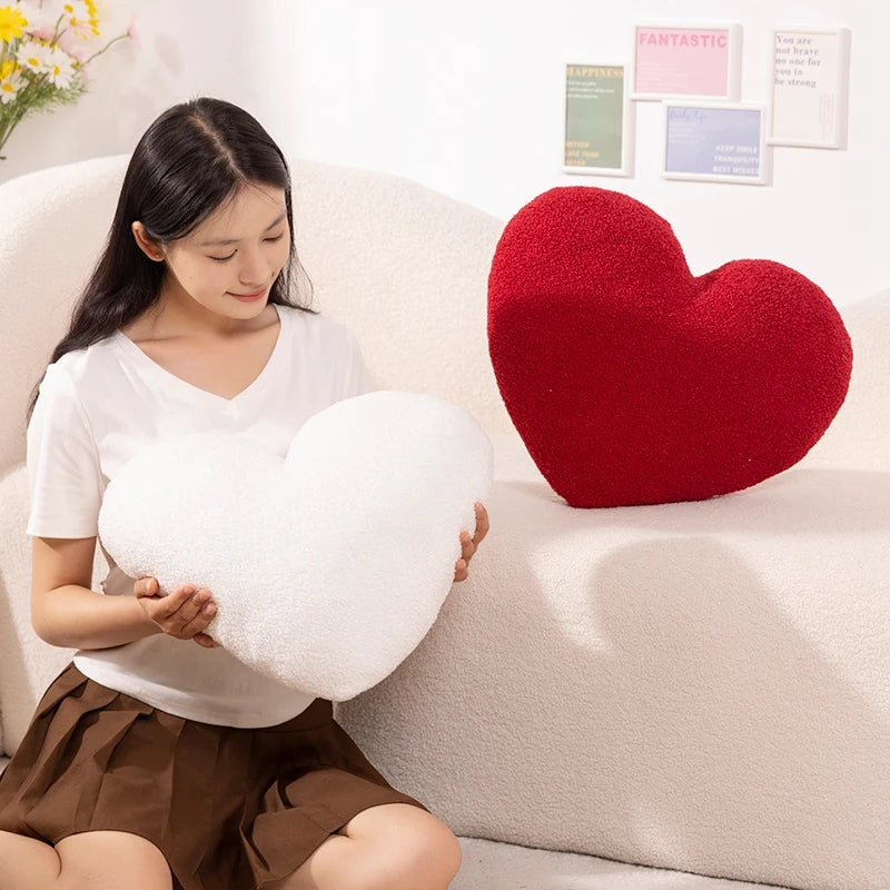 Red Love Heart Shape Throw Pillow Cushion Stuffed Plush Doll Kids Toy Lover Gift Sofa Car Home Decor Wedding Party Decoration