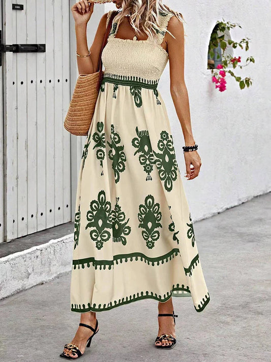 Girls floral long dress beach summer street style dress