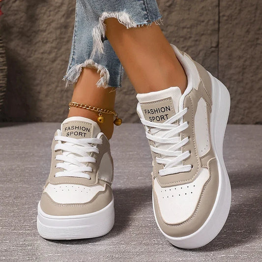 Women Sneakers for Thick Platform Casual Shoes 2025 Spring New Patchwork Sport Shoes Outdoor Comfort Anti-Slip Woman Sneaker