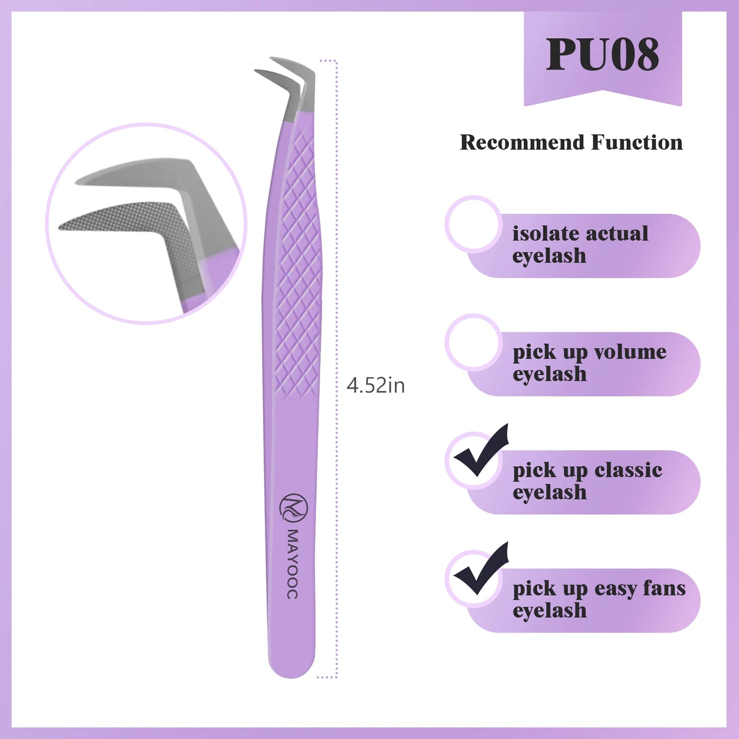 Eyelash Extensions Tweezers  With Fiber Tips Lash Artists High Precision Superhard Anti-Static Tweezer Makeup Tools Custom Logo