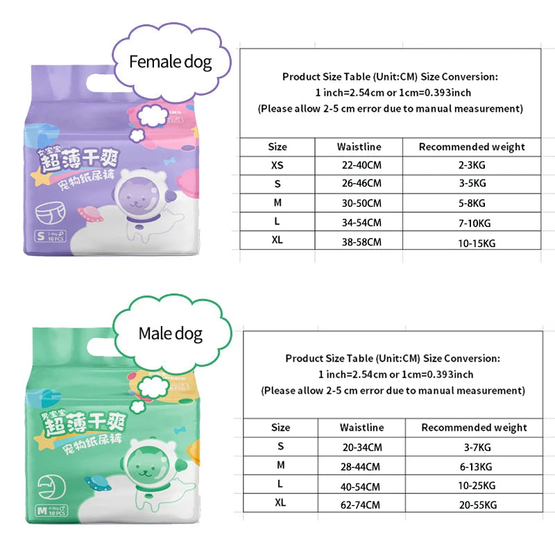 PetComfort Hund Einwegwindeln weiblich - 10er M hoch