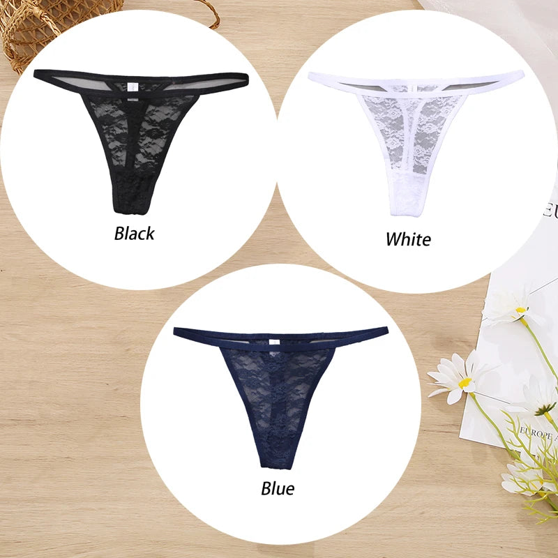 ZhejiangChoice Spitzen-Set Damen G-String - 3er Low Waist