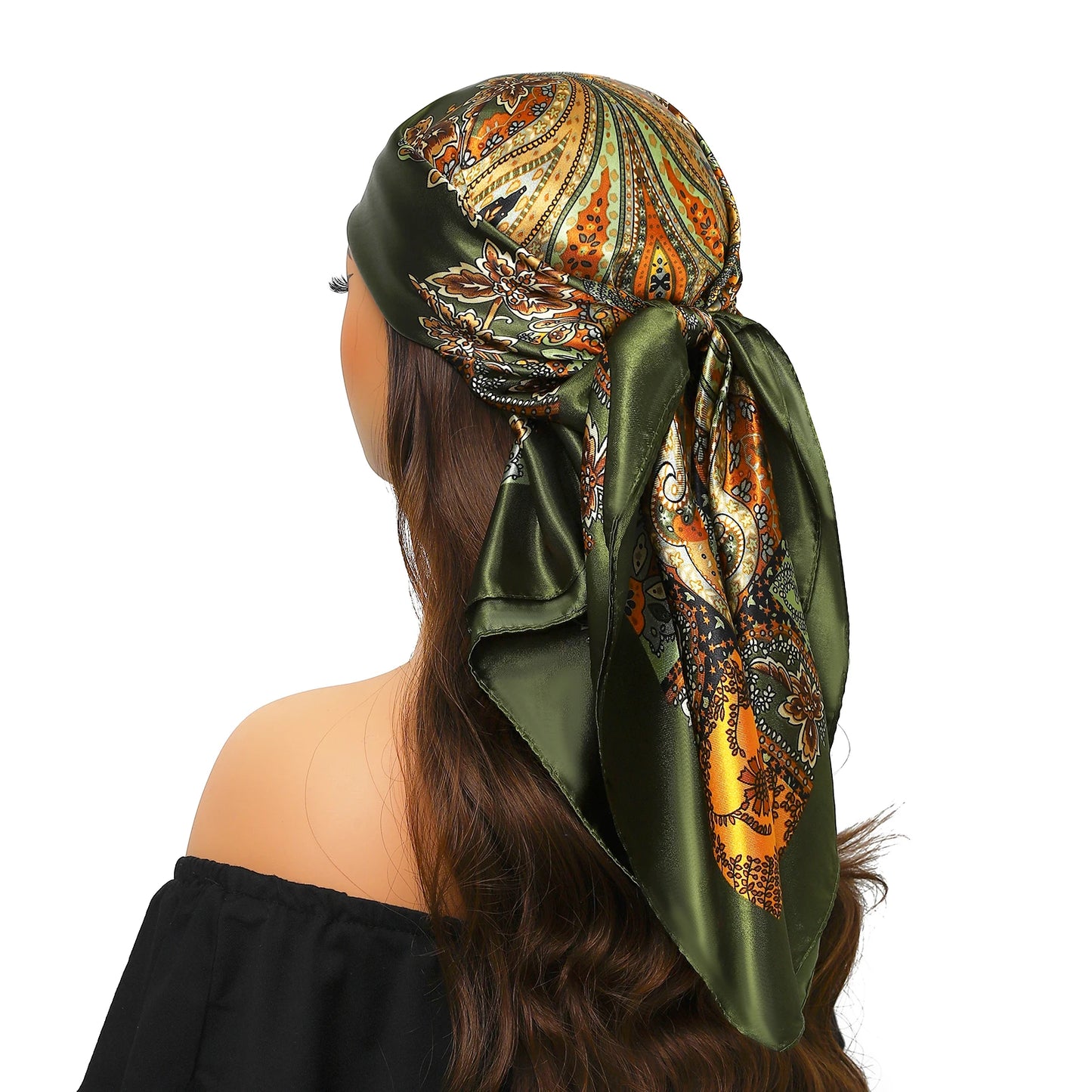 Kopf Foulard Seidenglanz - 90x90 cm Polyester weich