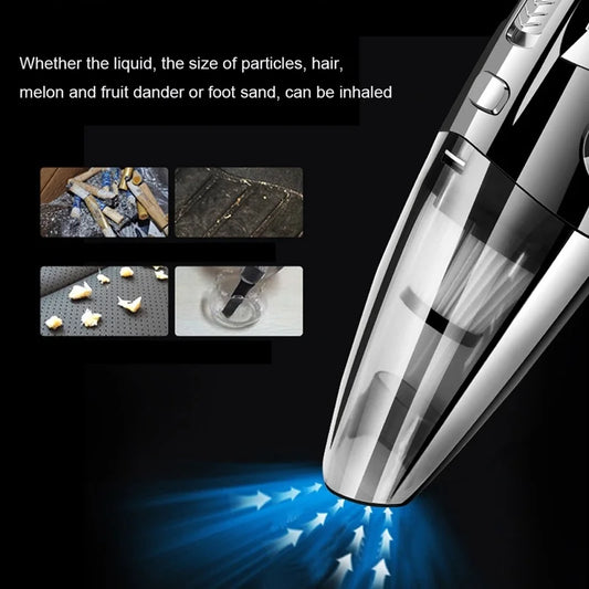 Aspirator portabil fără fir, puternic, cu ciclon, reîncărcabil, cu încărcare rapidă pentru mașină, acasă, păr de animale de companie