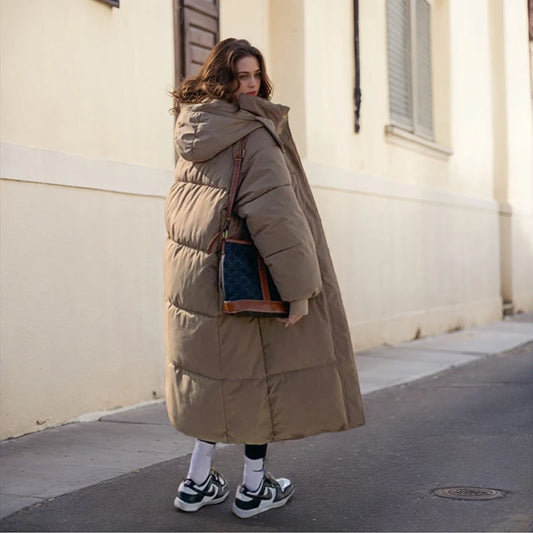 WinterParka Koreanisch Gefüttert - Kapuze, Baumwolle, lang