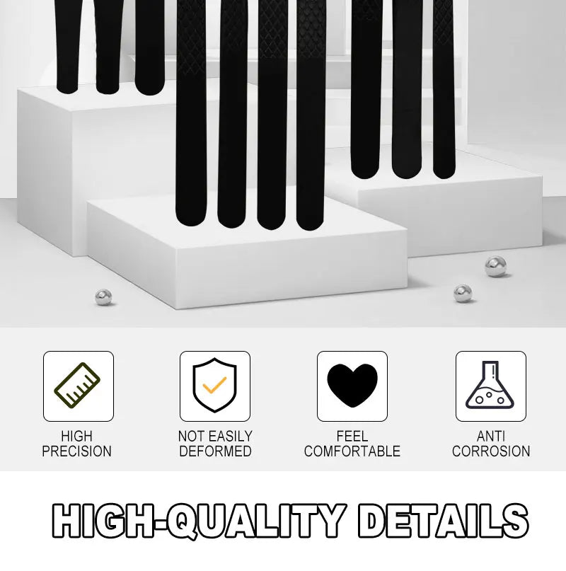 Eyelash Tweezer Black Stainless Steel Superhard Precision Anti-Static Tweezers Grafting Lashes Extension Supplies Makeup Tools