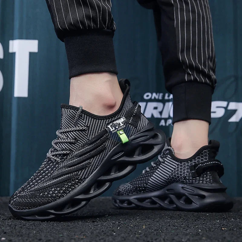 Herren-Sport-Sneaker 2025: YRZL Männer Sport Laufen Schwarz Jogging Schuhe Lässige Sneaker Outdoor Atmungsaktiv Mesh Frauen Leicht Stoßdämpfung Schwarz Tennis Kollektion