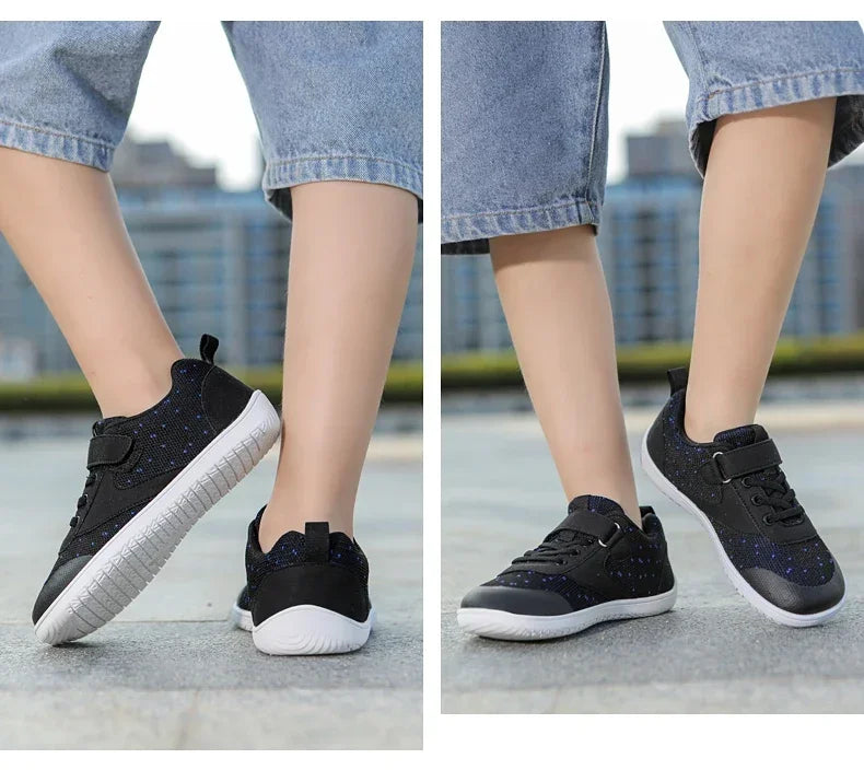 Kinder Weite Barfuß Schuhe - Minimalistische Jungen Mädchen Sneaker - Leichtgewicht Rutschfest Kinder Walking Schuhe Casual Skate Flats