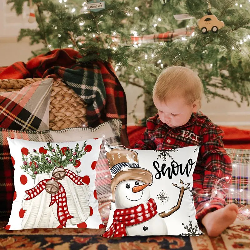 4pcs Christmas Cushion Cover Pillowcase Merry Christmas Decoration Linen Pillow Cases Home 2025 Xmas Gifts Pillow Covers 2026