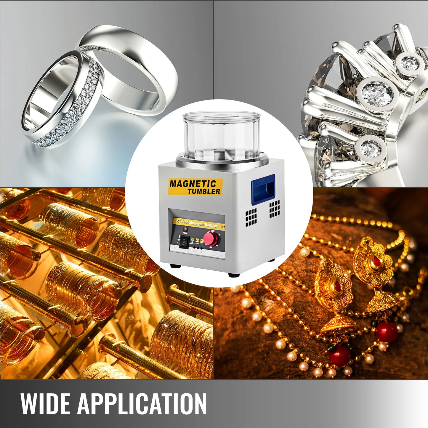 Schmuck-Poliermaschine 2025: VEVOR KT-185 Magnetic Tumbler Jewelry Polisher Mini Metal Finisher Finishing Machine AC 110V/220V Gold Precision Parts Polisher Collection