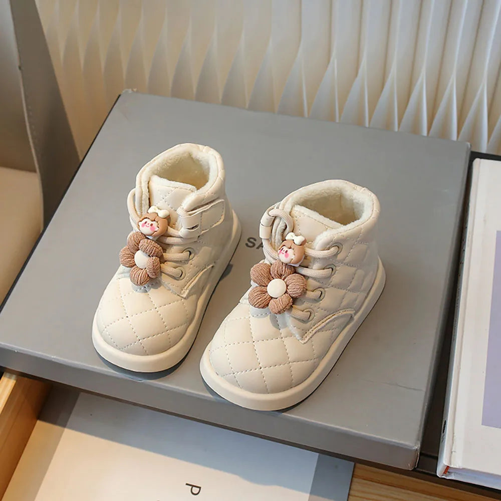 Winter Schneeschuhe für kleine Mädchen Trend Mode niedlichen karierten Mädchen Schneeschuhe Kunst pelz Baumwolle Schuhe Plüsch Mode Stiefel