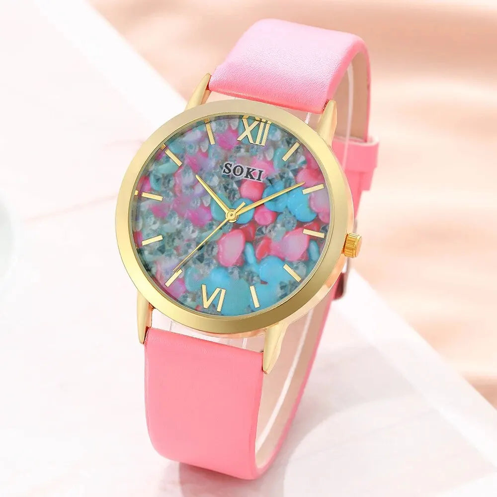 Luxus Damen Set Mode Strass - Uhr Ring Halskette Armband