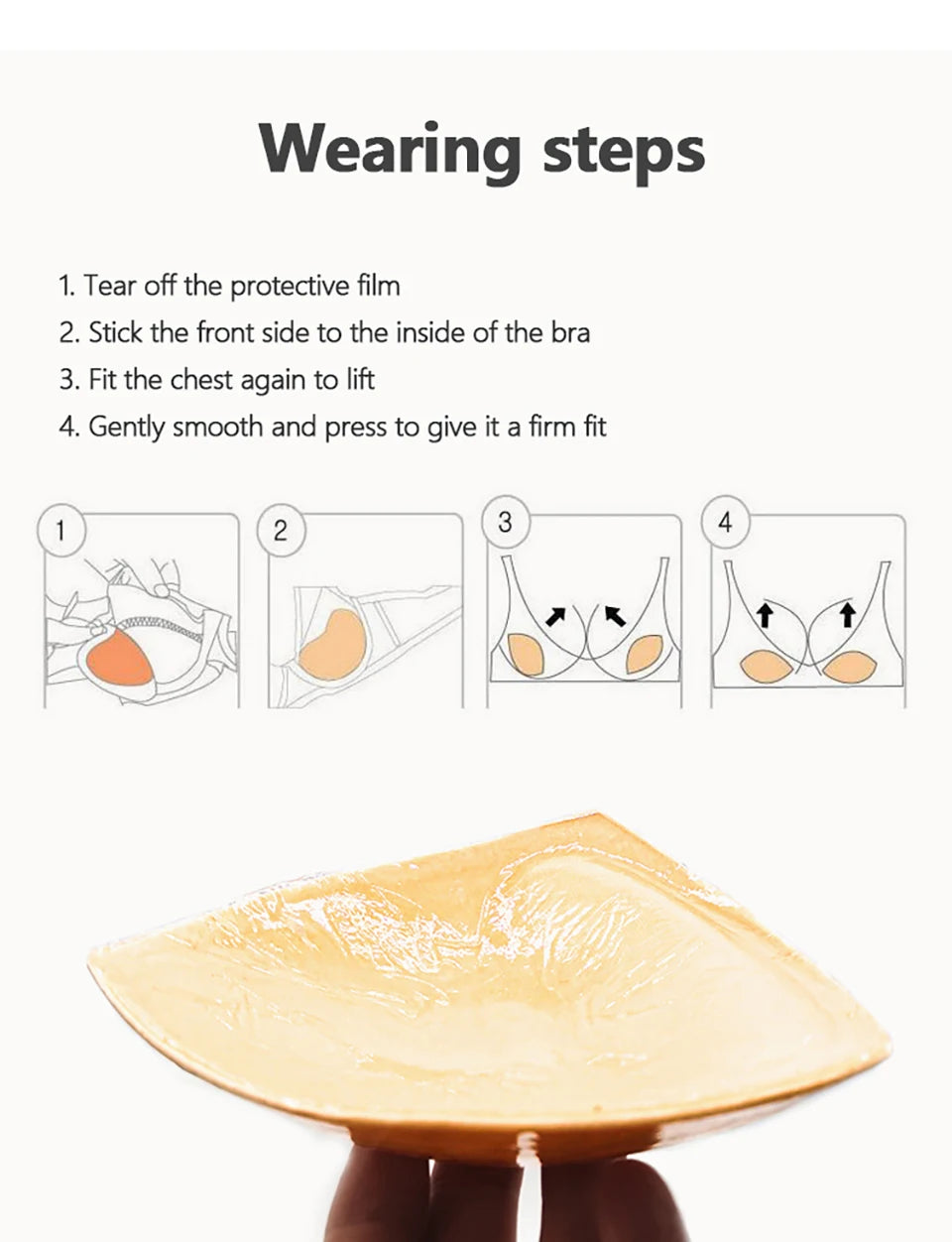 Doppelseitig Klebende Sticky Bra-Einsätze Push Up Dicker Schwamm Brustlift-Pads Schwimmanzug Bikini Cup Enhancer