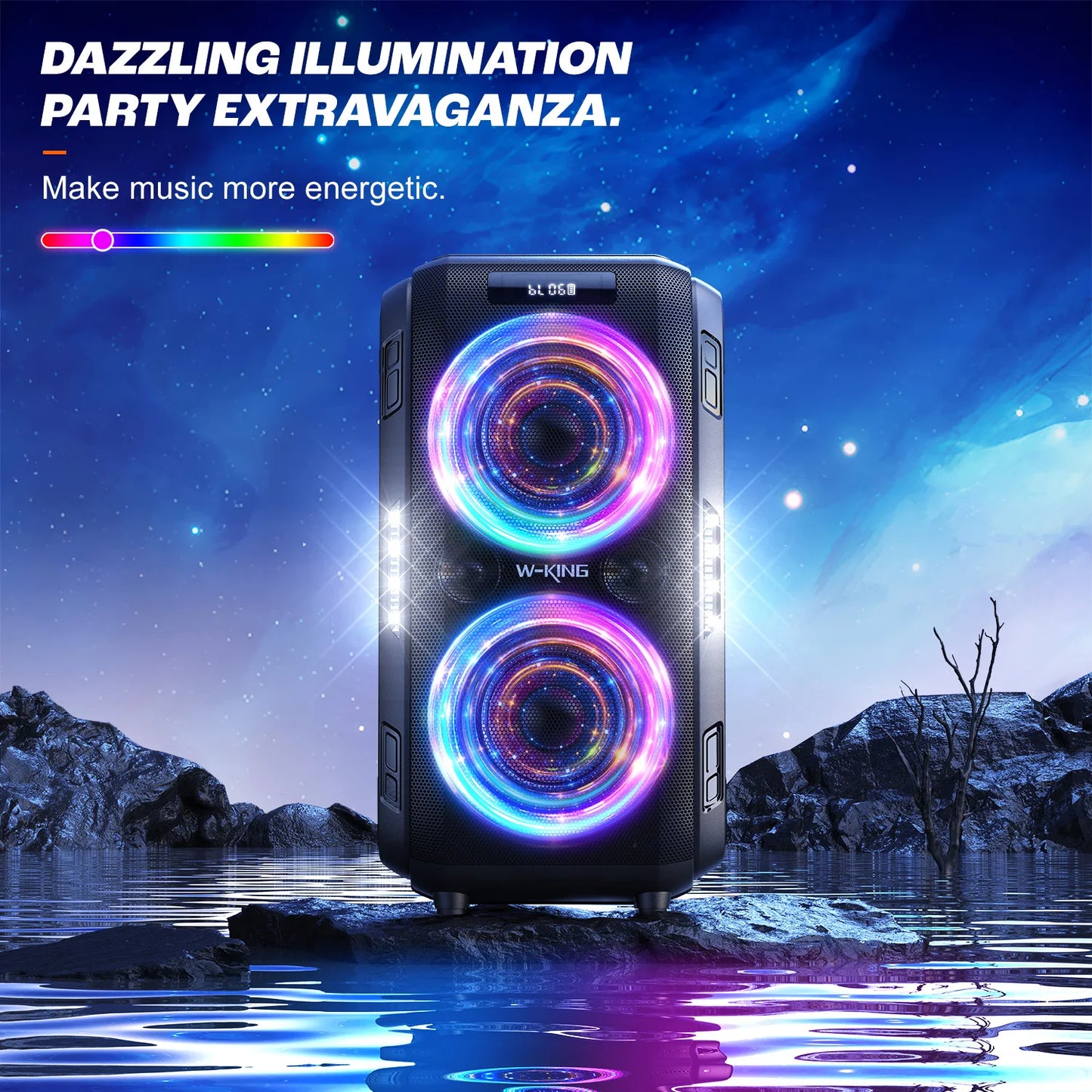 Party-Lautsprecher 2025: W-KING 250W PEAK Bluetooth - 120dB Massive Bass V5.3 Boombox Wireless Collection