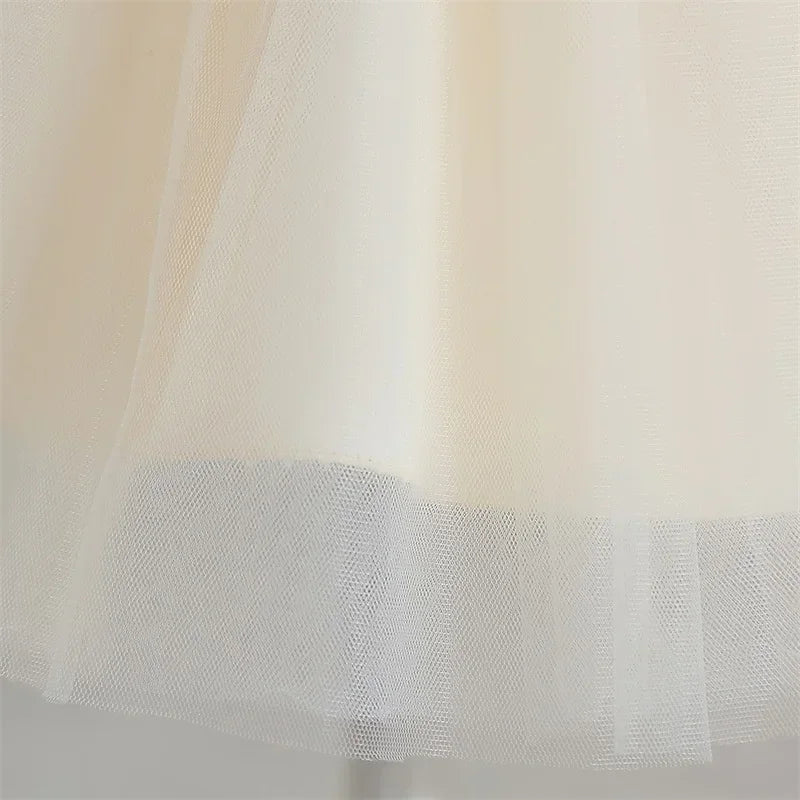 Baby Mädchen Kleid Große Schleife Perlen Rückenfrei 1. Geburtstag Party Kleid Säugling Mädchen Prinzessin Hochzeit Tüll Kleid Taufe Kleid 1-5J