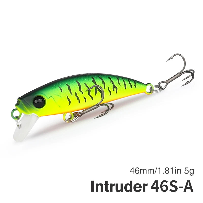 TSURINOYA 46S Sinking Minnow Fishing Lure Intruder 46mm 5g Artificial Trout Ajing Stream Lake Jerkbait Rockfishing Hard Baits