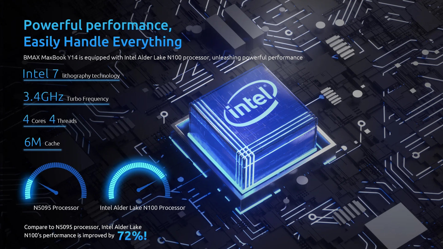 BMAX Y14 Touchscreen - 16GB RAM, Intel N100, 14 Zoll