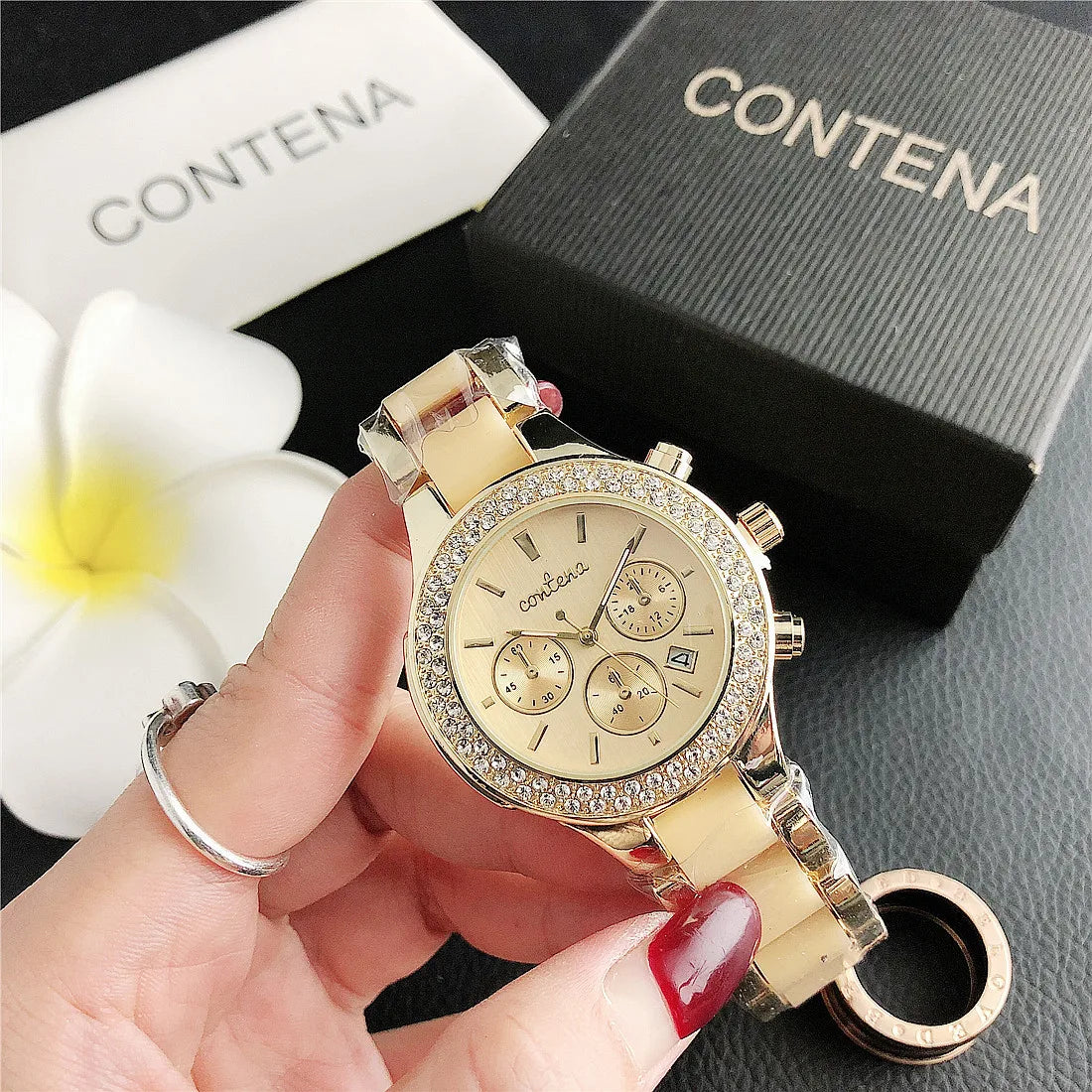 Luxus-Uhren 2025: Top Brand Fashion Rhinestone - Elegant Rose Gold Ladies Bracelet Quartz Collection