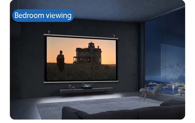 Thinyou 60inch 72inch 84inch 100 Inch 16:9 HD Projector Screen White Manual Pull Up Diagonal High-definition pantalla proyector