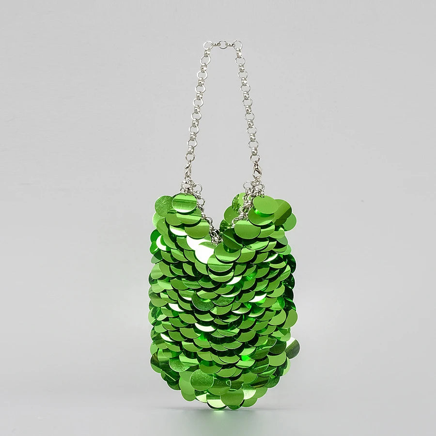 Fashion Sequins Crossbody Bag for Women Designer Metallic Women Handbags Shinny Party Shoulder Bags Luxury Evening Clucth Purses