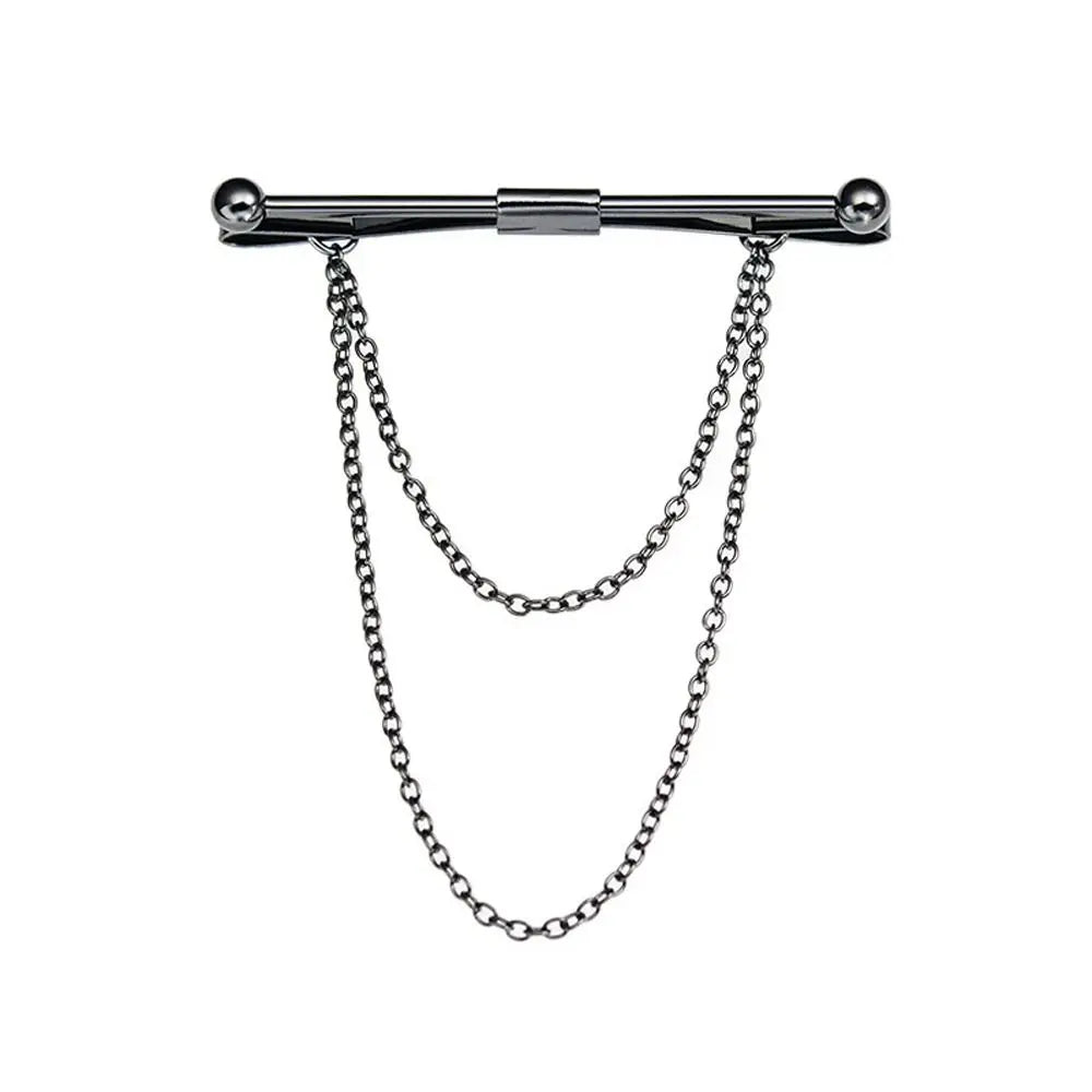 Herren Kragen Pin Krawatte Clip 2025 - Bar Kreuz Quaste Kette Hemd Kragen Pin - Hochzeit Geschenk Anzug Brosche Revers Pin Kleidung Accessories