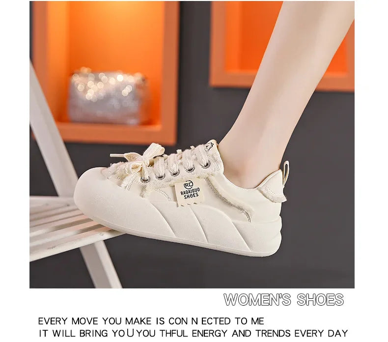 Women Flat New Wave Platform Sneakers Female Autumn New Round Toe Mixed Colors Women Casual Shoes Comfortable Breathable Loafers