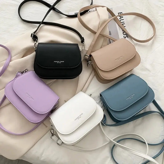 Women's Crossbody Bag New Solid Color Fashionable Flipped Bag Retro Casual Simple Crossbody Bag