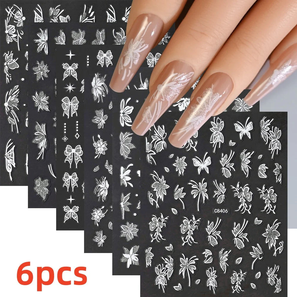 MAFANAILS Y2K Holo Schmetterlinge - 12er Selbstklebend