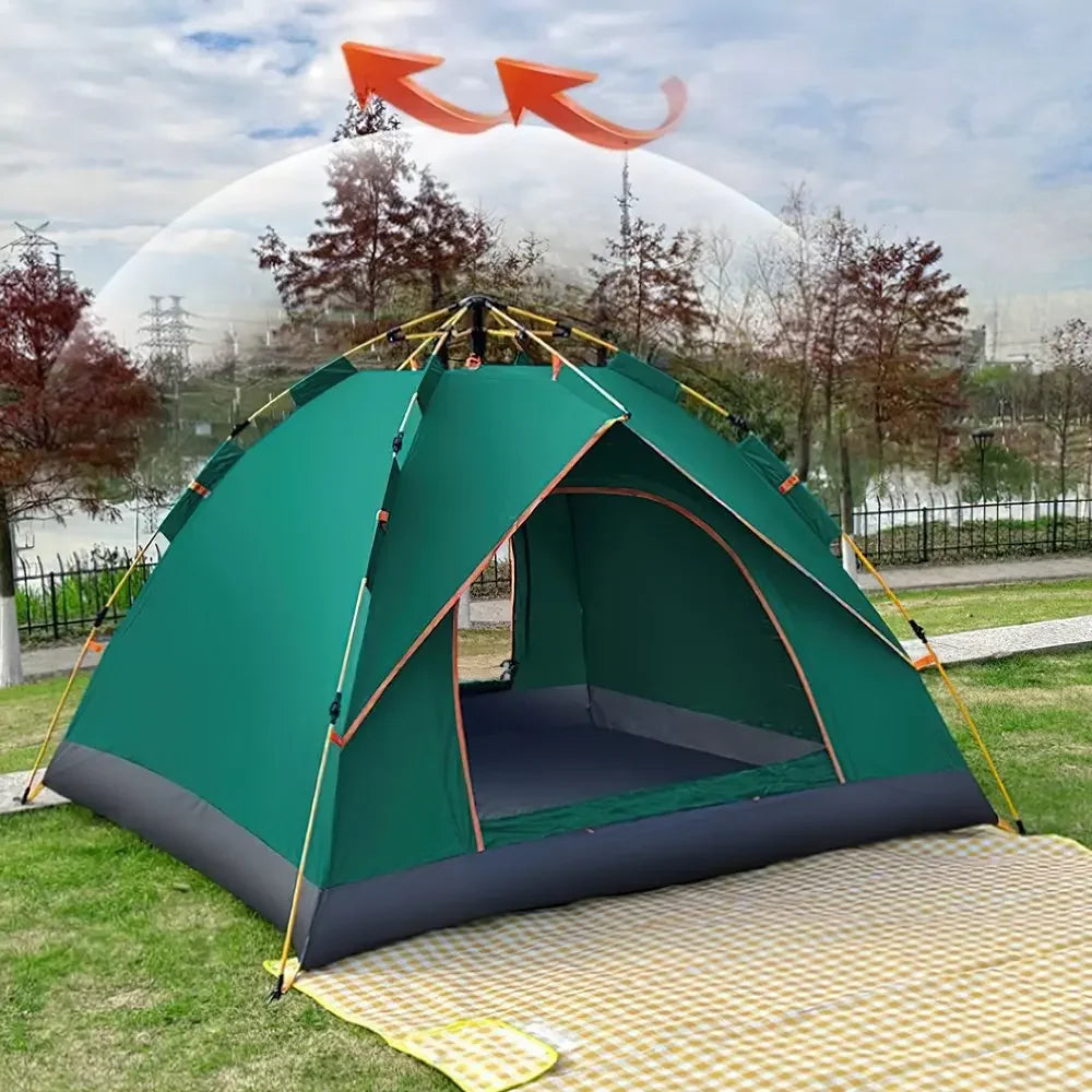 One-click automatic camping tent, double, waterproof roof, double door, outdoor, 2-3