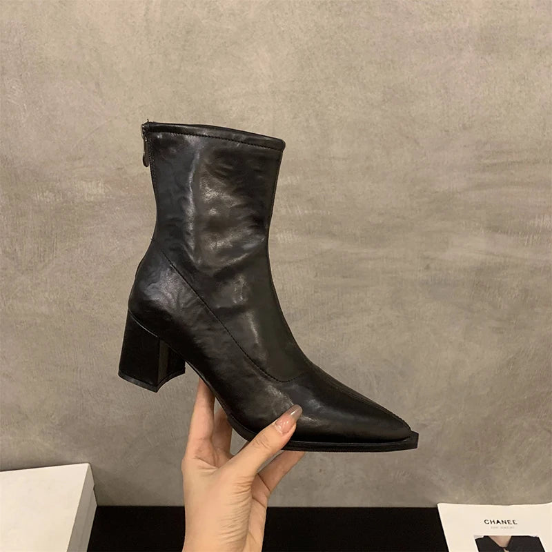 Ghete Chelsea UETEEY, de designer, vintage - Înălțimea tocului 5-8 cm, EU 36-41